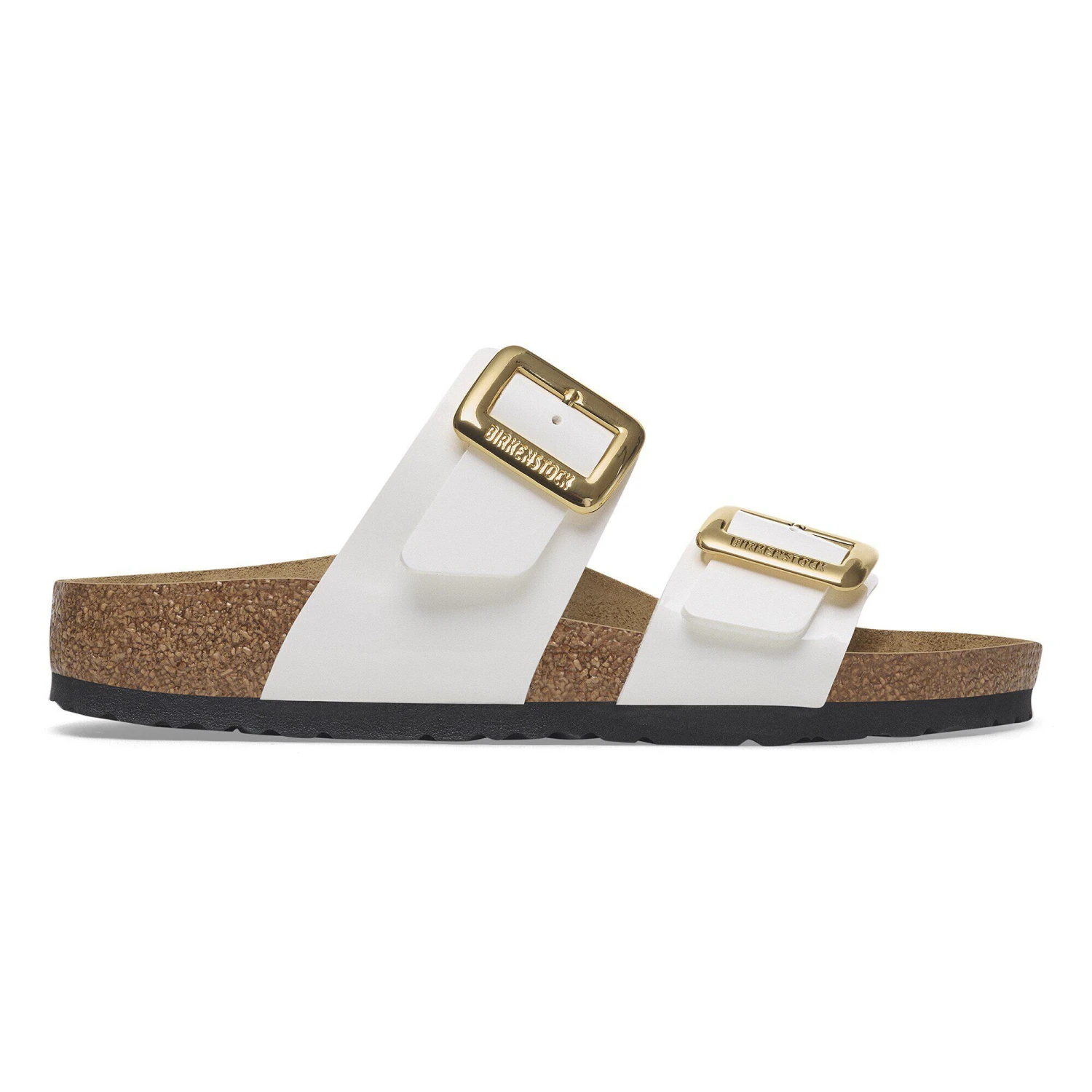 Birkenstock Sydney Luxe Buckle Birko-Flor Patent Patent White 3 Birkenstock Sydney Luxe Buckle Birko-Flor Patent Patent White - Image 3