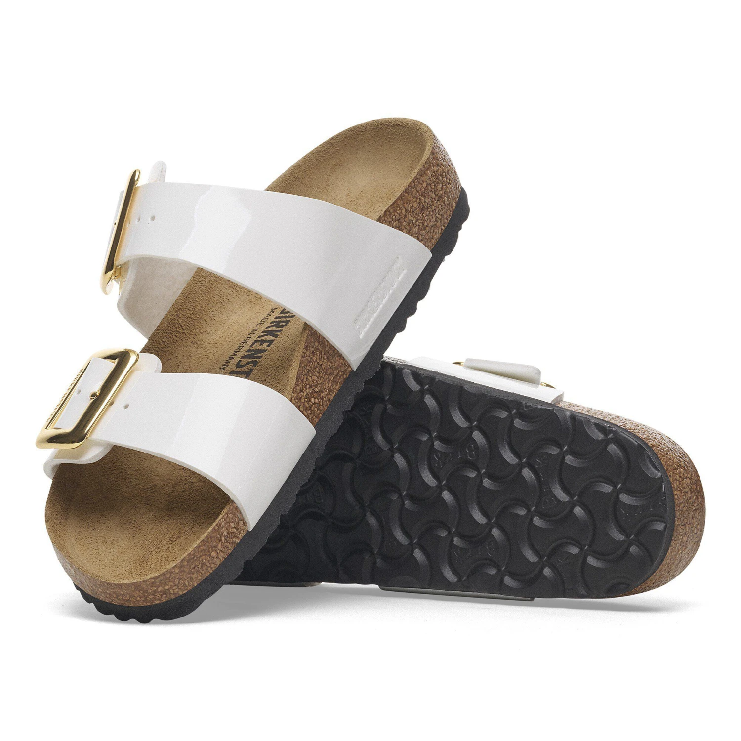 Birkenstock Sydney Luxe Buckle Birko-Flor Patent Patent White 4 Birkenstock Sydney Luxe Buckle Birko-Flor Patent Patent White - Image 4