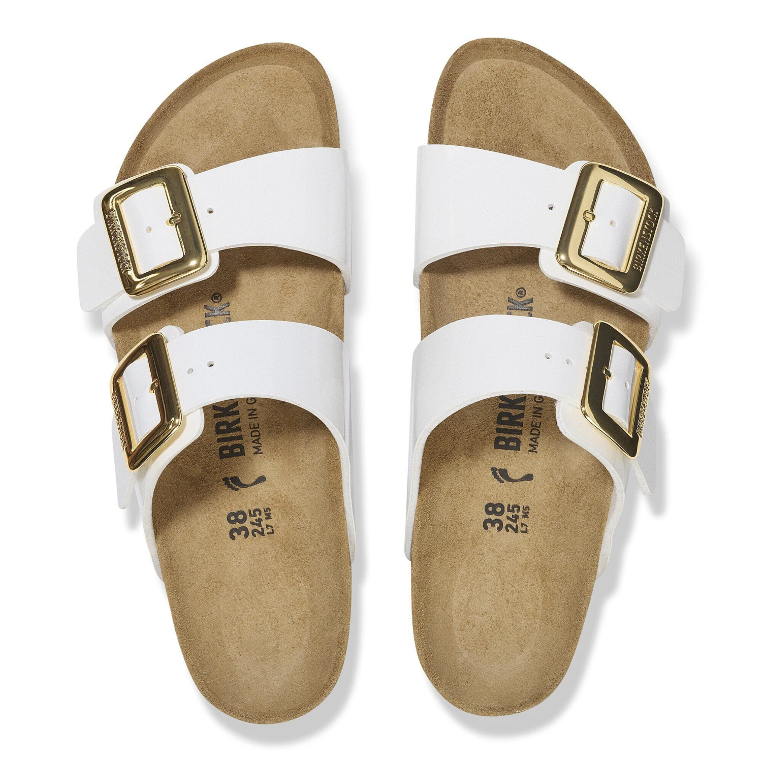Birkenstock Sydney Luxe Buckle Birko-Flor Patent Patent White 2 Birkenstock Sydney Luxe Buckle Birko-Flor Patent Patent White - Image 2