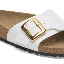 Birkenstock Catalina Luxe Buckle Birko-Flor Patent Patent White -Birkenstock Shop 1029460 detail 1