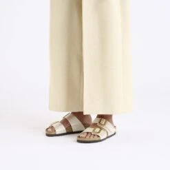 Birkenstock Sydney Luxe Buckle Birko-Flor Graceful Pearl White -Birkenstock Shop 1029463 f look f
