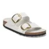 Birkenstock Arizona Hammered Big Buckle Natural Leather Patent High-Shine Antique White -Birkenstock Shop 1029502