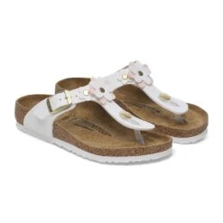 Birkenstock Gizeh Flowers Kids Birko-Flor White -Birkenstock Shop 1029532 pair