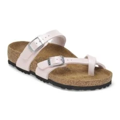 Birkenstock Mayari Kids Birko-Flor Embossed Saffiano Iridescent Light Rose