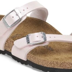 Birkenstock Mayari Kids Birko-Flor Embossed Saffiano Iridescent Light Rose -Birkenstock Shop 1029533 detail 1