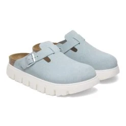 Boston Chunky Suede Leather Baby Blue -Birkenstock Shop 1029585 pair