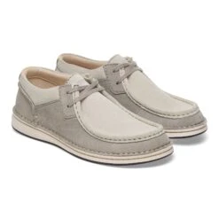 Birkenstock Pasadena Suede Leather Stone Coin/White -Birkenstock Shop 1029659 pair