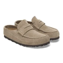 Birkenstock Naples Wrapped Suede Leather Taupe -Birkenstock Shop 1029675 pair