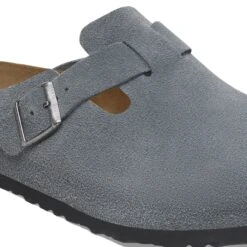 Birkenstock Boston Soft Footbed Suede Leather Basalt Gray -Birkenstock Shop 1029708 detail 1