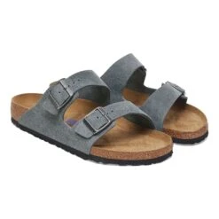 Birkenstock Arizona Soft Footbed Suede Leather Basalt Gray 10 Birkenstock Arizona Soft Footbed Suede Leather Basalt Gray -Birkenstock Shop 1029790 pair