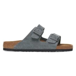 Birkenstock Arizona Soft Footbed Suede Leather Basalt Gray 8 Birkenstock Arizona Soft Footbed Suede Leather Basalt Gray -Birkenstock Shop 1029790 side