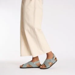 Birkenstock Tulum Nubuck-Suede Leather Pure Sage -Birkenstock Shop 1029795 f look f