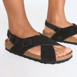 Birkenstock Tulum Soft Footbed Nubuck-Suede Leather Black 13 Birkenstock Tulum Soft Footbed Nubuck-Suede Leather Black -Birkenstock Shop 1029814 f closeup f