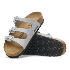 Birkenstock Florida Birko-Flor Shiny Glitter Silver -Birkenstock Shop 1030170 sole