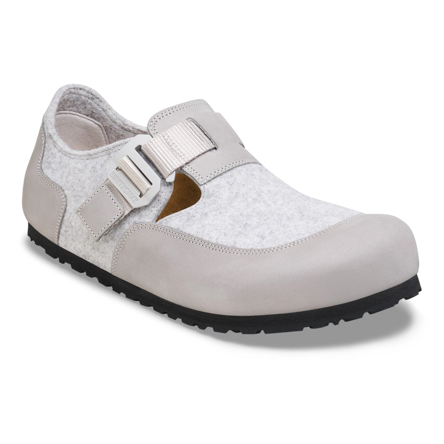 Birkenstock London Nova Leather/Textile/Felt Stone Coin 1 Birkenstock London Nova Leather/Textile/Felt Stone Coin