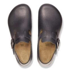 Birkenstock London Wire Buckle Leather Vintage Wood Black -Birkenstock Shop 1030176 top