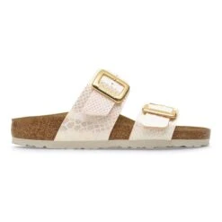 Birkenstock Sydney Luxe Buckle Synthetics Shiny Snake Cream -Birkenstock Shop 1030268 side