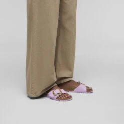 Birkenstock Madrid Big Buckle Natural Leather Patent High Shine Crocus -Birkenstock Shop 1030296 f look f