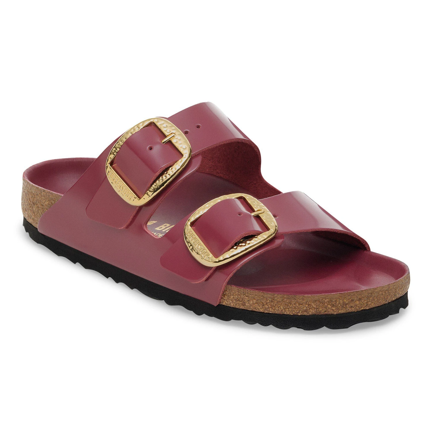 Birkenstock Arizona Hammered Big Buckle Natural Leather Patent Zinfandel High Shine 1 Birkenstock Arizona Hammered Big Buckle Natural Leather Patent Zinfandel High Shine
