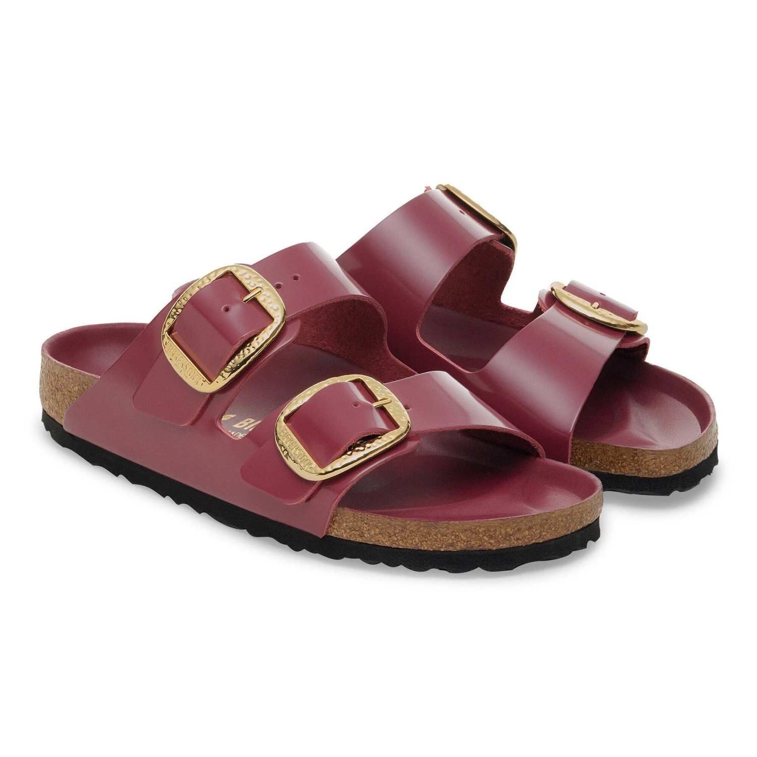 Birkenstock Arizona Hammered Big Buckle Natural Leather Patent Zinfandel High Shine 5 Birkenstock Arizona Hammered Big Buckle Natural Leather Patent Zinfandel High Shine - Image 5