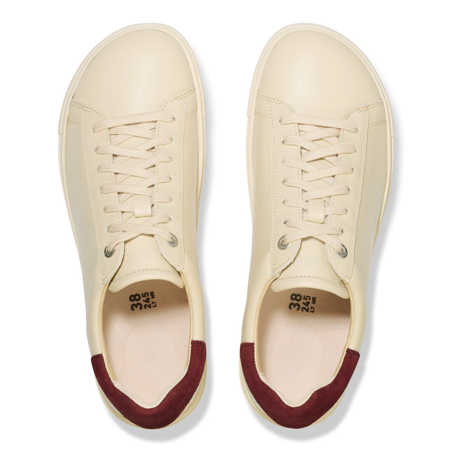 Birkenstock Bend Low Leather Eggshell/Zinfandel 2 Birkenstock Bend Low Leather Eggshell/Zinfandel - Image 2