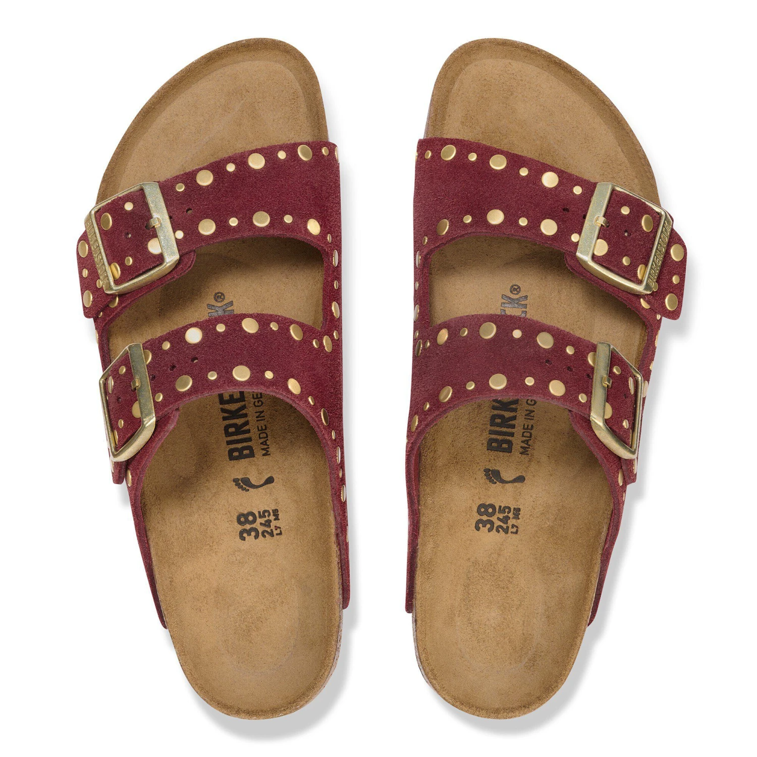 Birkenstock Arizona Rivets Suede Leather Zinfandel 2 Birkenstock Arizona Rivets Suede Leather Zinfandel - Image 2
