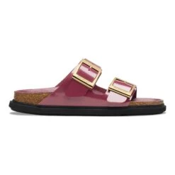Birkenstock Arizona Droplet Buckle Natural Leather Patent Zinfandel High Shine -Birkenstock Shop 1030344 side