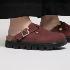 Boston Chunky Suede Leather Zinfandel -Birkenstock Shop 1030400 f closeup f