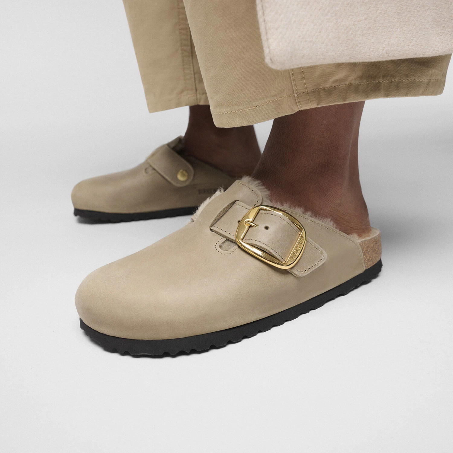 Birkenstock Boston Big Buckle Shearling Oiled Leather Tobacco Brown 6 Birkenstock Boston Big Buckle Shearling Oiled Leather Tobacco Brown - Image 6