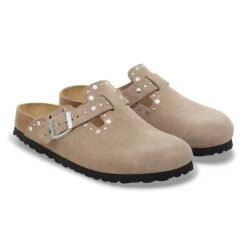 Birkenstock Boston Rivets Suede Leather Taupe -Birkenstock Shop 1030437 pair