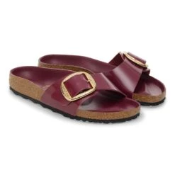 Birkenstock Madrid Hammered Big Buckle Natural Leather Patent Zinfandel High Shine 10 Birkenstock Madrid Hammered Big Buckle Natural Leather Patent Zinfandel High Shine -Birkenstock Shop 1030449 pair