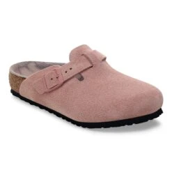 Birkenstock Boston Kids Suede Leather Pink Clay