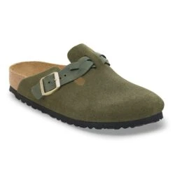 Birkenstock Boston Braided Suede Leather Thyme