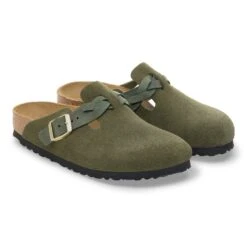 Birkenstock Boston Braided Suede Leather Thyme -Birkenstock Shop 1030547 pair