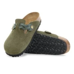 Birkenstock Boston Braided Suede Leather Thyme -Birkenstock Shop 1030547 sole