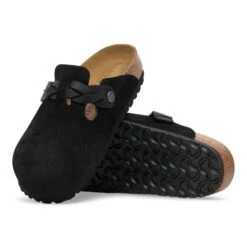 Birkenstock Boston Braided Suede Leather Black -Birkenstock Shop 1030561 sole