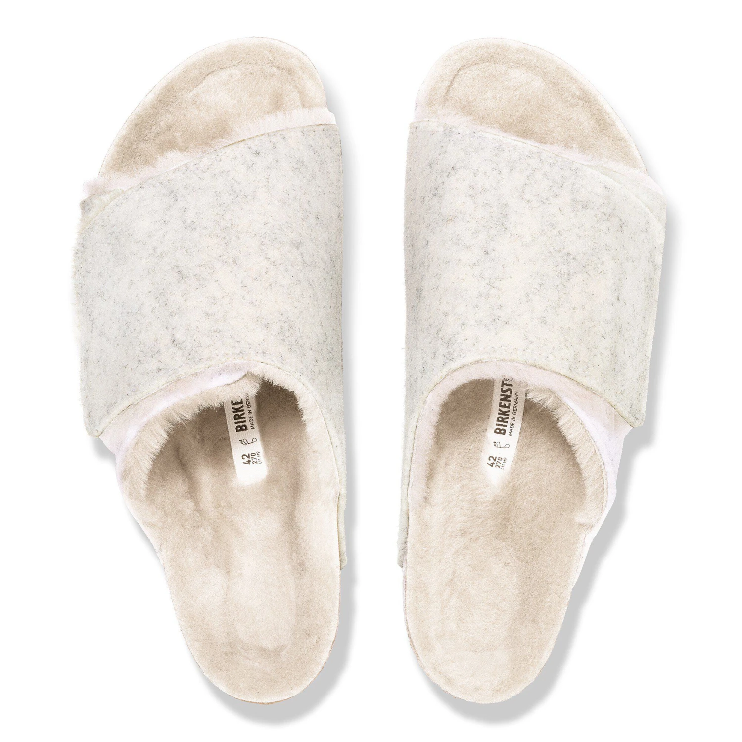 Birkenstock Solana Shearling Wool Felt Oyster 2 Birkenstock Solana Shearling Wool Felt Oyster - Image 2