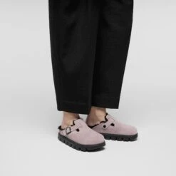 Boston Chunky Shearling Suede Leather Faded Purple 12 Boston Chunky Shearling Suede Leather Faded Purple -Birkenstock Shop 1030601 f look f