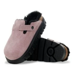 Boston Chunky Shearling Suede Leather Faded Purple 10 Boston Chunky Shearling Suede Leather Faded Purple -Birkenstock Shop 1030601 sole