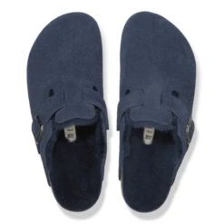 Birkenstock Boston Shearling Suede Leather New Navy -Birkenstock Shop 1030657 top