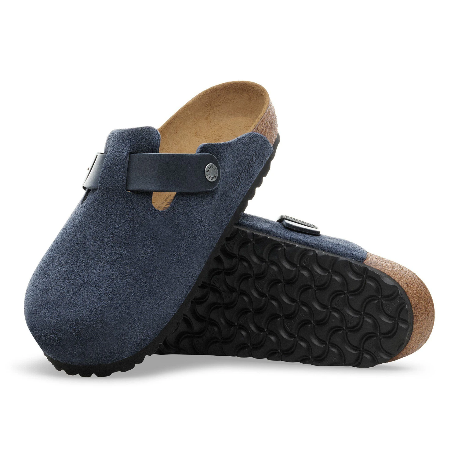Birkenstock Boston Mixed Leather New Navy 4 Birkenstock Boston Mixed Leather New Navy - Image 4