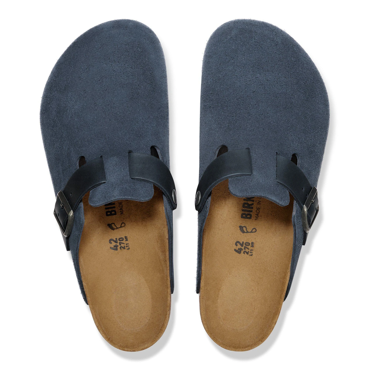 Birkenstock Boston Mixed Leather New Navy 2 Birkenstock Boston Mixed Leather New Navy - Image 2
