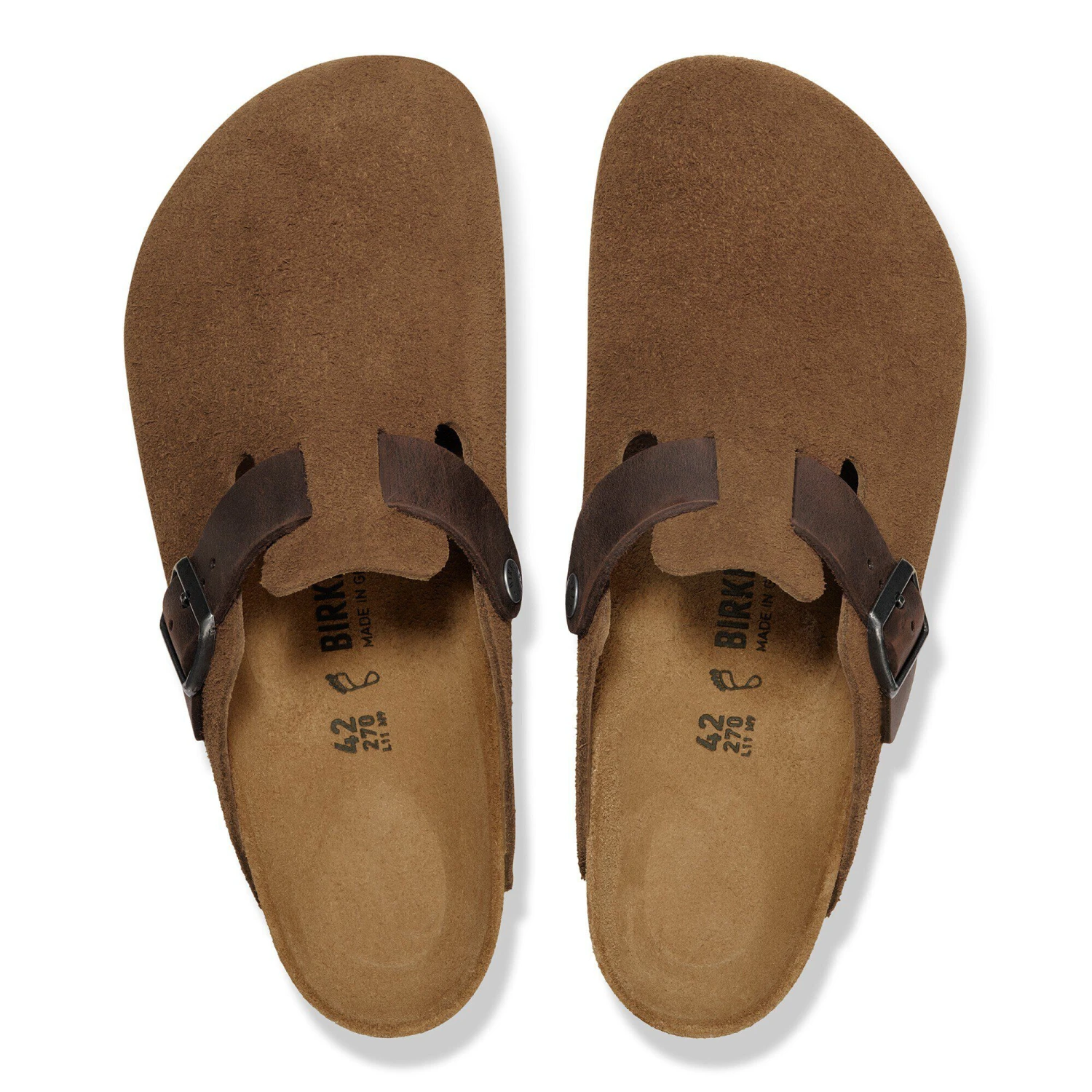 Birkenstock Boston Mixed Leather Dark Tea 2 Birkenstock Boston Mixed Leather Dark Tea - Image 2