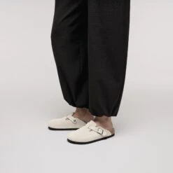 Birkenstock Boston Soft Footbed Suede Leather Oyster Tonal -Birkenstock Shop 1030789 f look f