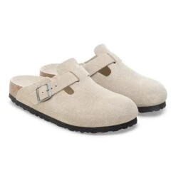 Birkenstock Boston Soft Footbed Suede Leather Oyster Tonal -Birkenstock Shop 1030789 pair