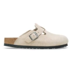 Birkenstock Boston Soft Footbed Suede Leather Oyster Tonal -Birkenstock Shop 1030789 side