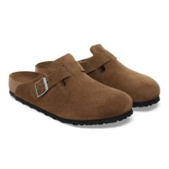 Birkenstock Boston Soft Footbed Suede Leather Dark Tea Tonal -Birkenstock Shop 1030814 pair