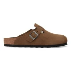 Birkenstock Boston Soft Footbed Suede Leather Dark Tea Tonal -Birkenstock Shop 1030814 side