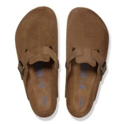Birkenstock Boston Soft Footbed Suede Leather Dark Tea Tonal -Birkenstock Shop 1030814 top