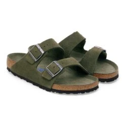 Birkenstock Arizona Soft Footbed Suede Leather Thyme Tonal -Birkenstock Shop 1030815 pair